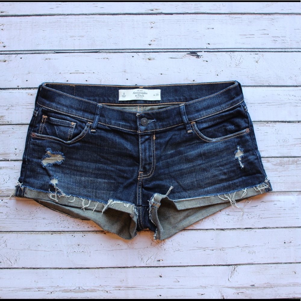 Hollister Low Rise Dark Wash Shorts